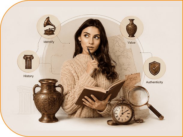 Antique Identifier app analyzing a decorative antique vase